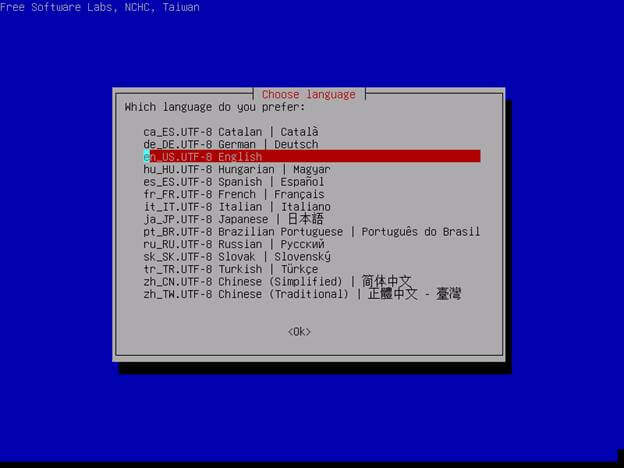 Select-Clonezilla-Language