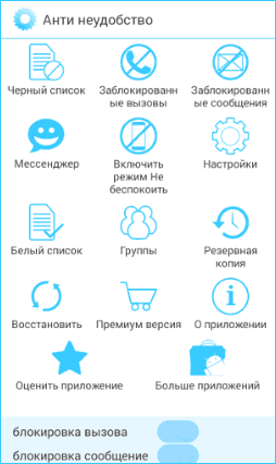 Блокировка звонков Anti Nuisance
