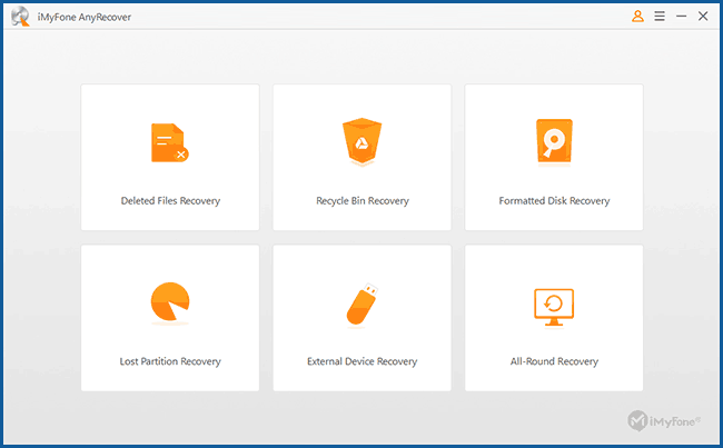 Главное окно iMyFone AnyRecover