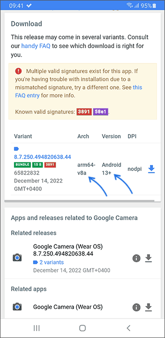 Требуемая версия Android и архитектура для приложения