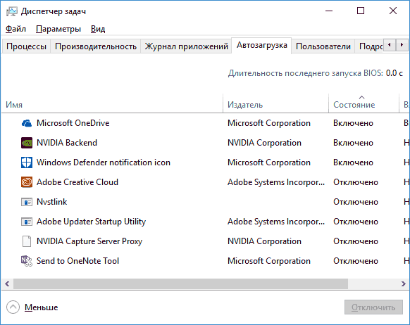 Программы в автозагрузке Windows