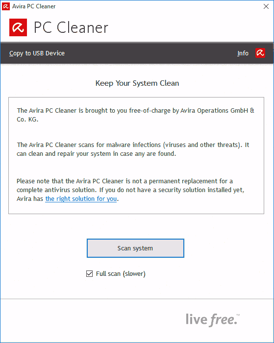 Главное окно Avira PC Cleaner