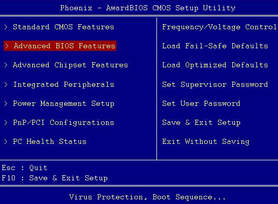 Award BIOS Setup Utility