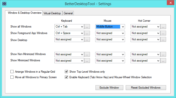Настройка горячих клавиш BetterDesktopTool