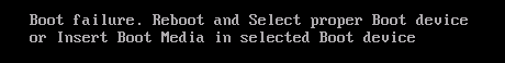 Ошибка Boot Failure. Press Ctrl Alt Del