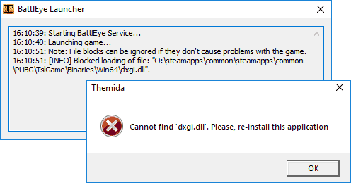 Ошибка cannot find dxgi.dll в PUBG