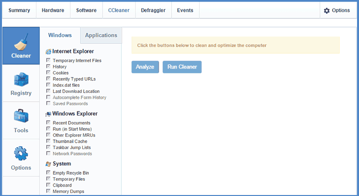 Очистка компьютера в Cleaner Cloud