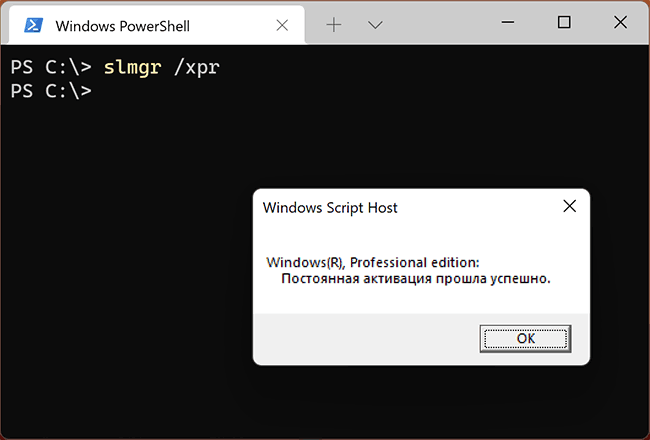 Проверка активации Windows 11 в командной строке