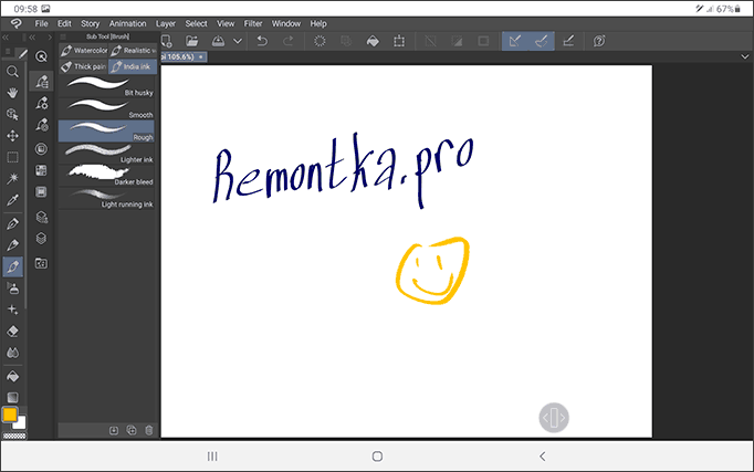 Рисование в Clip Studio на Galaxy Tab S7