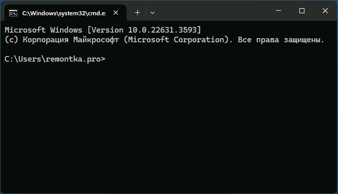 Командная строка в Терминале Windows
