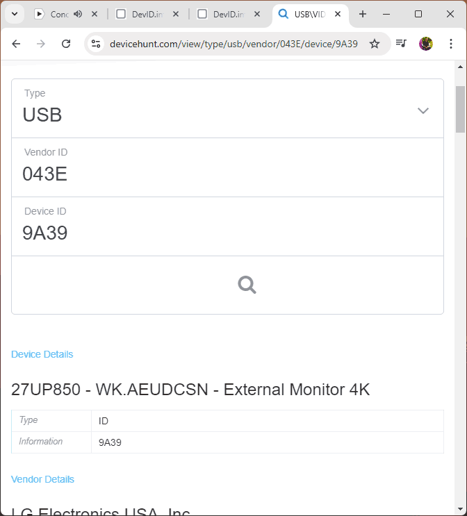 Идентификация составного USB устройства по VID и PID