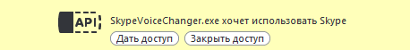 Разрешение доступа к Skype API