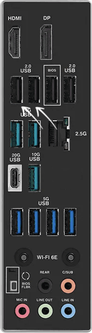 Рекомендуемые разъёмы для подключения клавиатуры