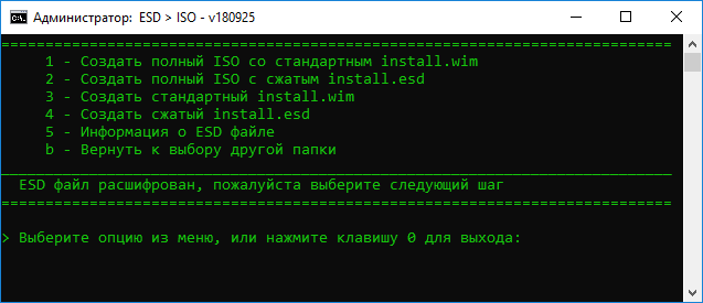 Выбор варианта конвертации ESD