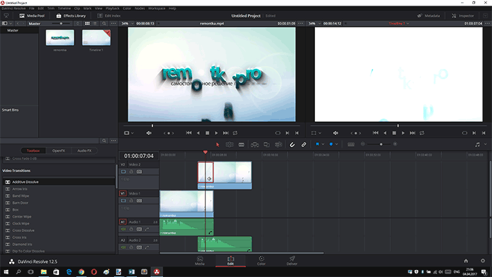 Редактирование и монтаж видео в DaVinci Resolve