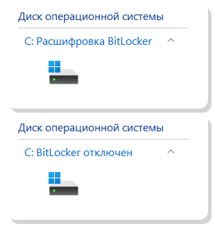Процесс расшифровки раздела BitLocker