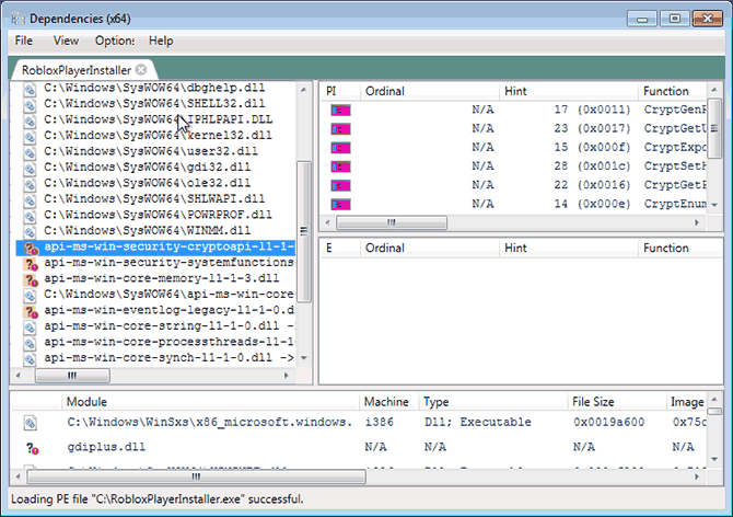 Ошибки API Sets в Dependencies GUI