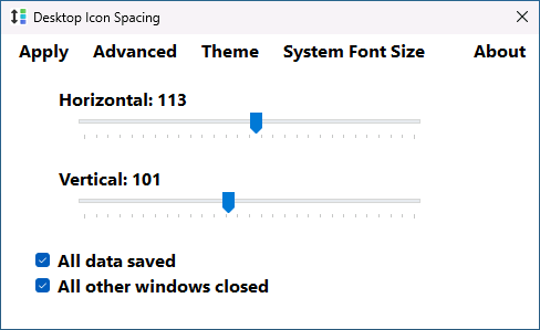 Программа Desktop Icon Spacing