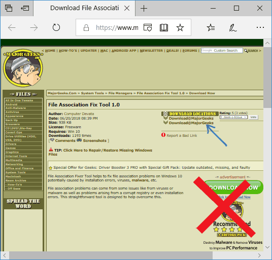 Скачать File Association Fixer Tool