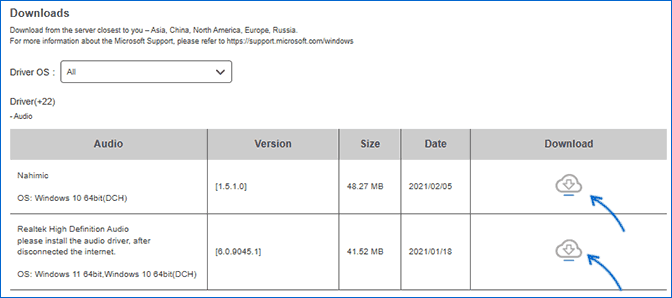 Скачивание драйверов аудио Realtek с сайта производителя