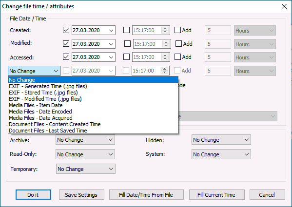Изменение мета данных файлов в BulkFileChanger