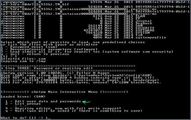 Редактирование пользовательских данных и пароля