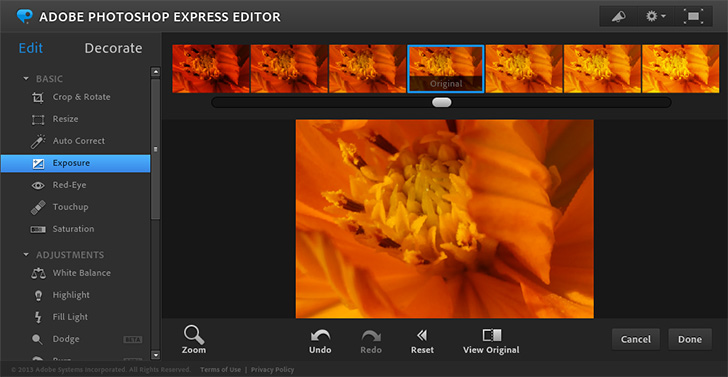 Работа с эффектами в Photoshop Online Tools