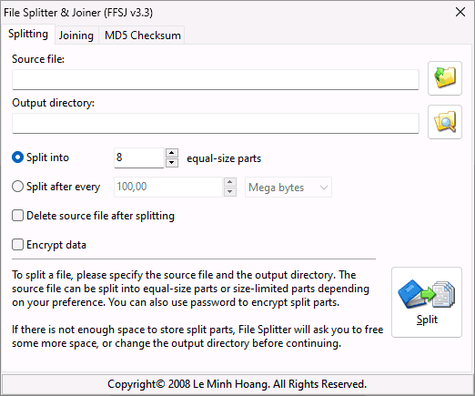 Программа File Splitter and Joiner