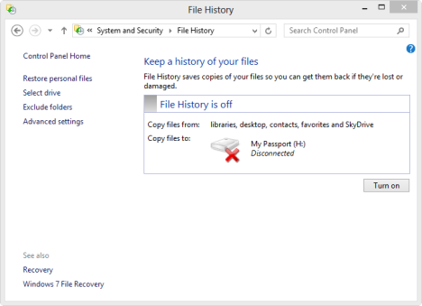 file history windows 8