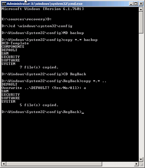 Исправление автоматической перезагрузки Windows 7