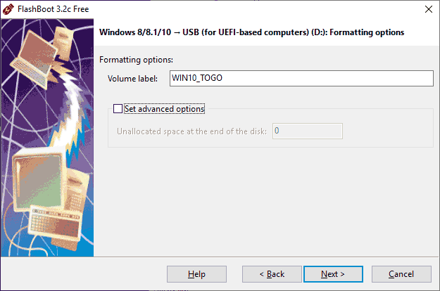 Дополнительные параметры флешки Windows To Go