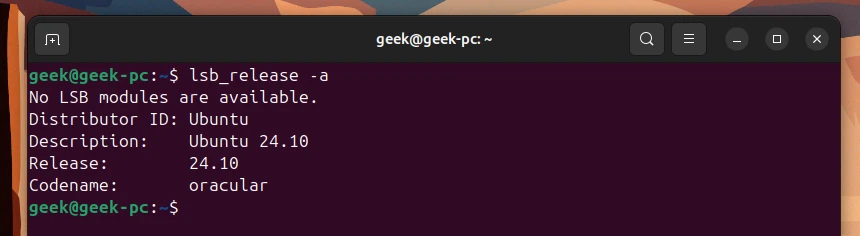 Вивід команди lsb_release -a