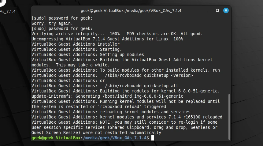 Встановлення VBox Adittions
