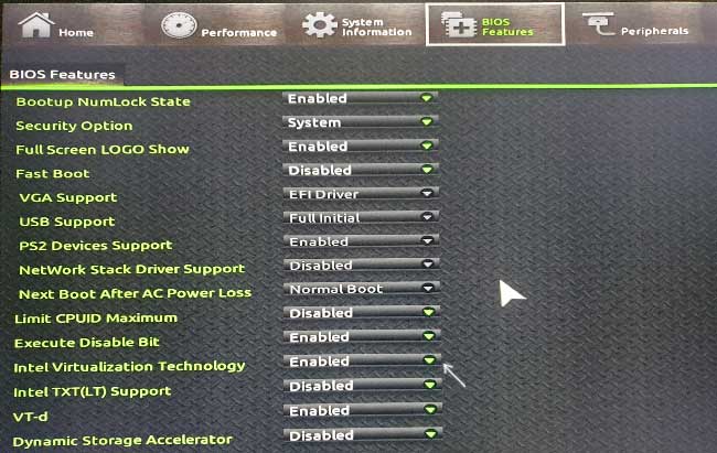 Включение виртуализации в UEFI на материнской плате Gigabyte