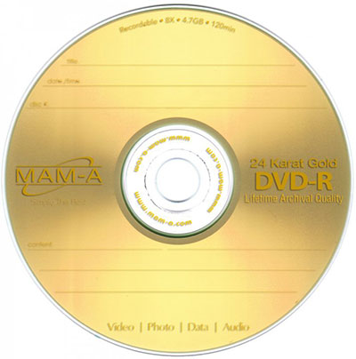 Диск Mitsui Mam-a Gold Archival DVD-R