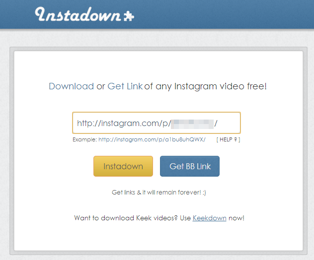 Страница загрузки Instadown