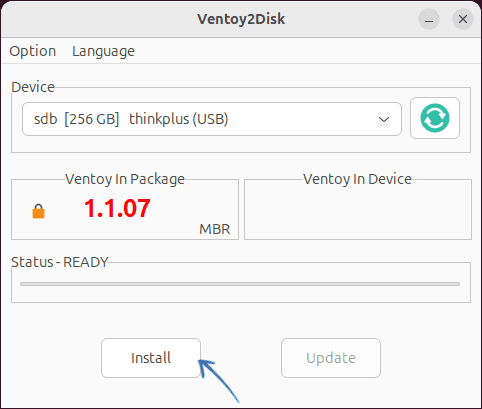Установка Ventoy на флешку
