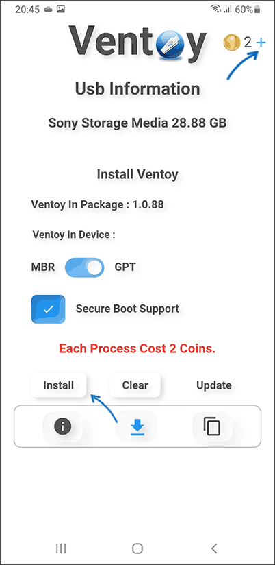 Установка Ventoy на флешку на Android телефоне