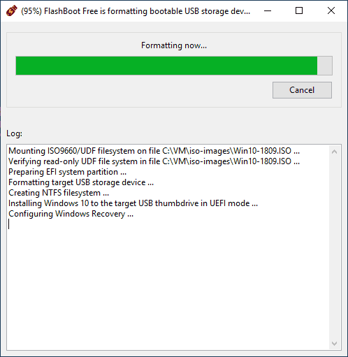 Установка Windows 10 на флешку в Flashboot
