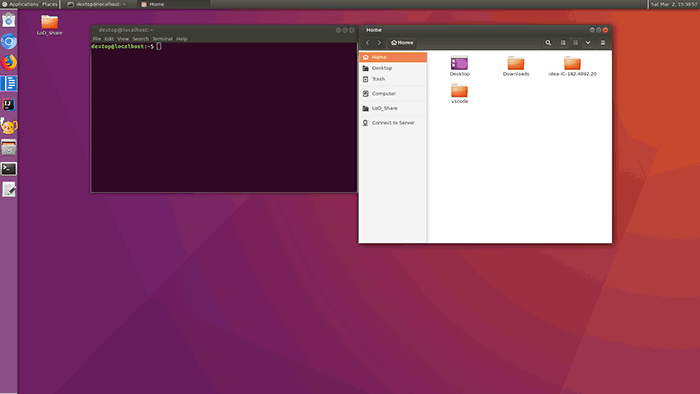 Рабочий стол Ubuntu в Samsung Linux on Dex