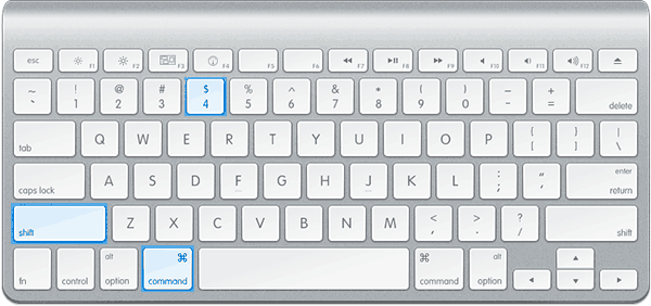 Создание снимка области экрана Mac