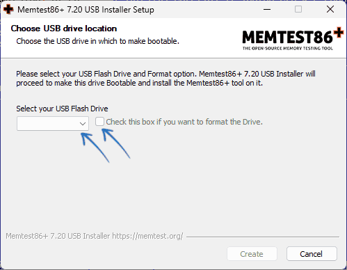 Создание флешки memtest86+