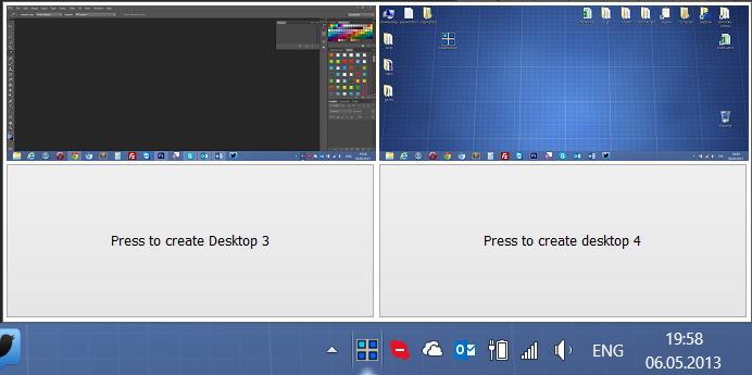 Несколько рабочих столов в Windows 8