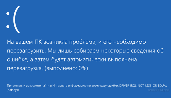 Синий экран ndis.sys