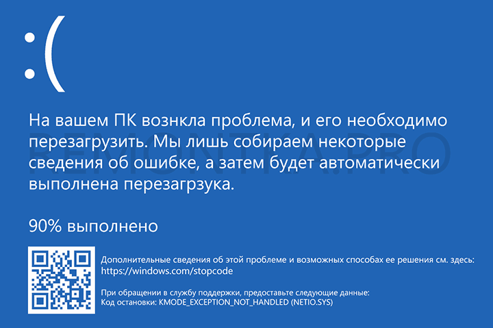 Синий экран netio.sys
