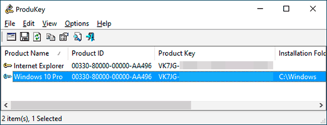 Nirsoft ProduKey