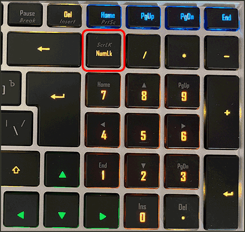 Клавиша Num Lock на ноутбуке