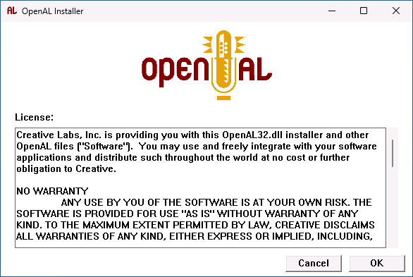 Официальный установщик OpenAL