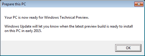 Компьютер готов для Windows 10