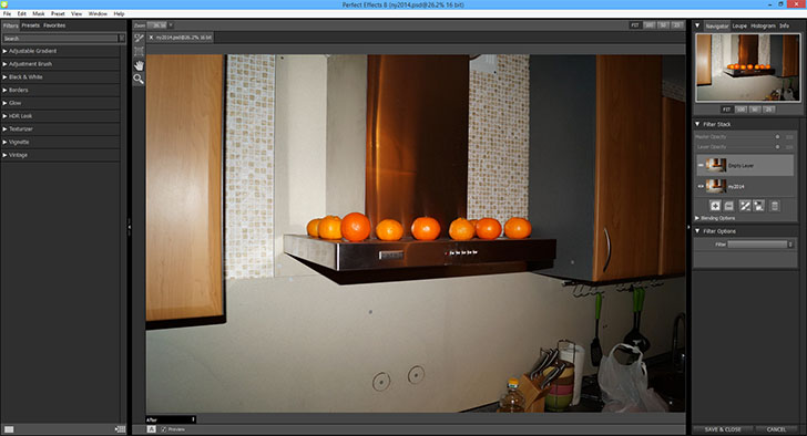 Фотография, открытая в Perfect Effects 8